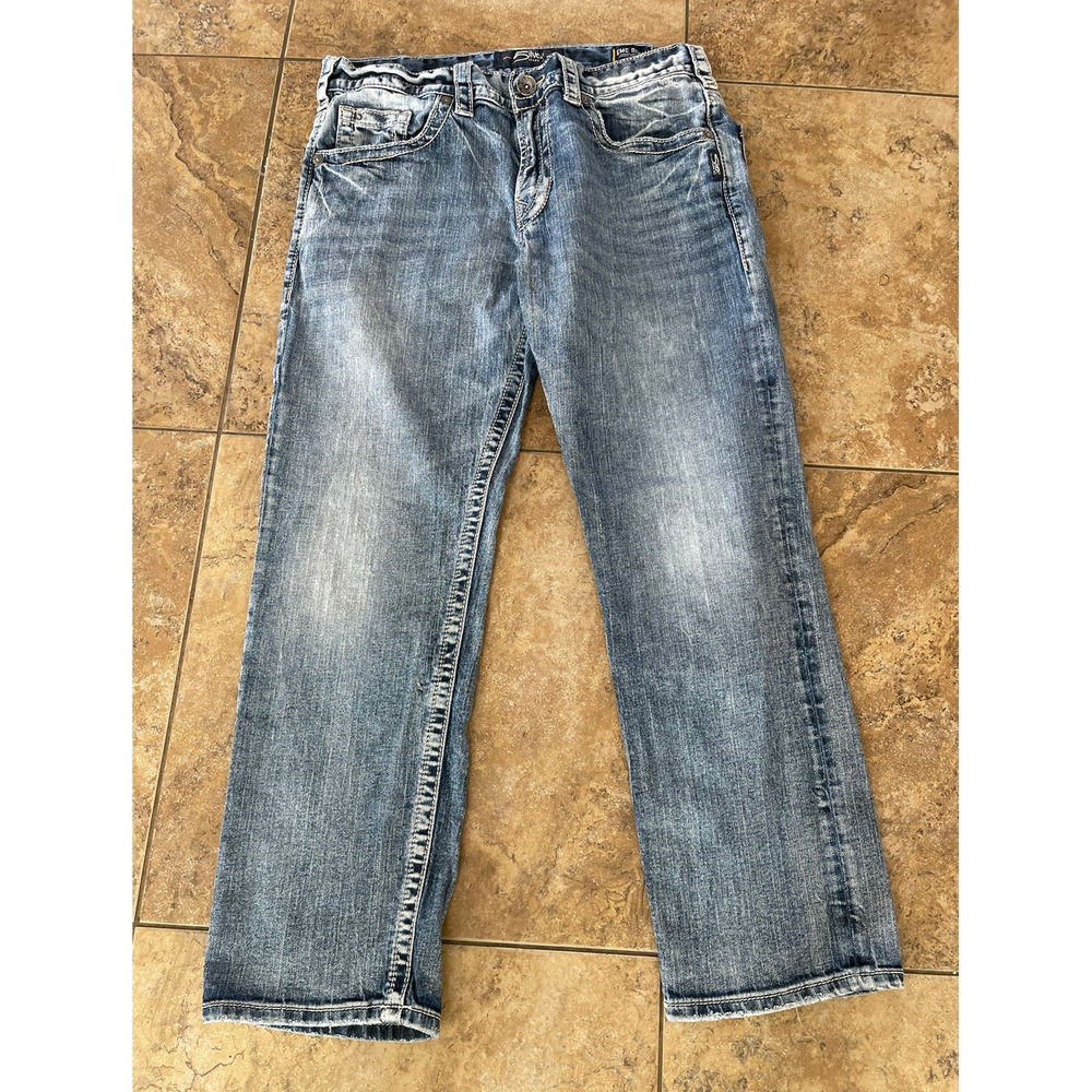 Men's SILVER Eddie Jeans Size 34X30 Straight Leg Fit 34X29 - Picture 2 of 9
